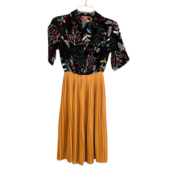 Modcloth Adored Duet Floral A-Lined Midi Dress XXS - Picture 2 of 8